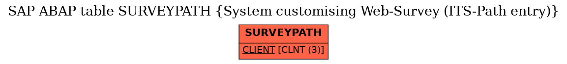 E-R Diagram for table SURVEYPATH (System customising Web-Survey (ITS-Path entry))