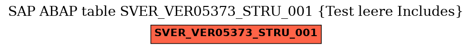 E-R Diagram for table SVER_VER05373_STRU_001 (Test leere Includes)