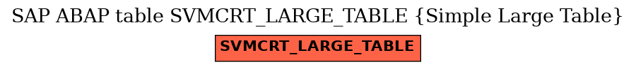 E-R Diagram for table SVMCRT_LARGE_TABLE (Simple Large Table)