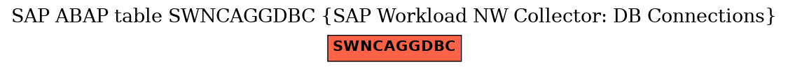 E-R Diagram for table SWNCAGGDBC (SAP Workload NW Collector: DB Connections)