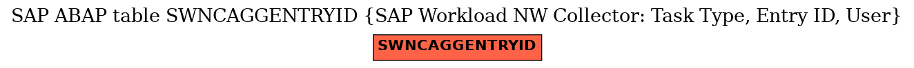 E-R Diagram for table SWNCAGGENTRYID (SAP Workload NW Collector: Task Type, Entry ID, User)