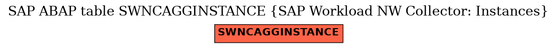 E-R Diagram for table SWNCAGGINSTANCE (SAP Workload NW Collector: Instances)