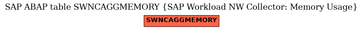 E-R Diagram for table SWNCAGGMEMORY (SAP Workload NW Collector: Memory Usage)