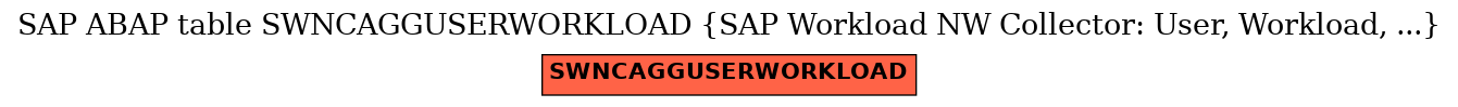 E-R Diagram for table SWNCAGGUSERWORKLOAD (SAP Workload NW Collector: User, Workload, ...)