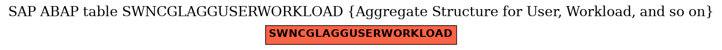 E-R Diagram for table SWNCGLAGGUSERWORKLOAD (Aggregate Structure for User, Workload, and so on)