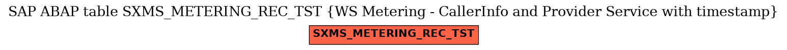 E-R Diagram for table SXMS_METERING_REC_TST (WS Metering - CallerInfo and Provider Service with timestamp)