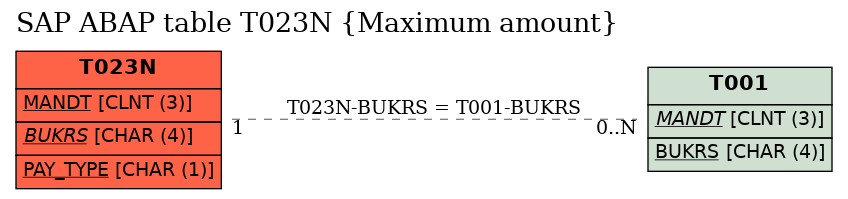 E-R Diagram for table T023N (Maximum amount)