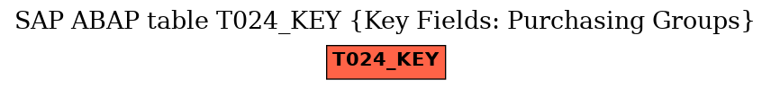 E-R Diagram for table T024_KEY (Key Fields: Purchasing Groups)