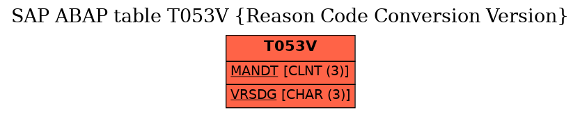 E-R Diagram for table T053V (Reason Code Conversion Version)