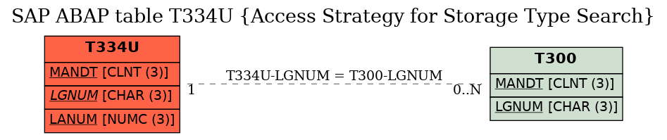 E-R Diagram for table T334U (Access Strategy for Storage Type Search)