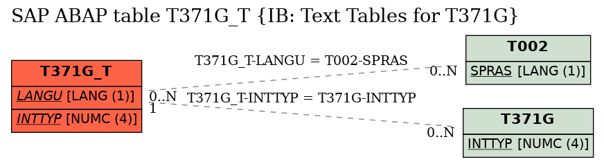 E-R Diagram for table T371G_T (IB: Text Tables for T371G)