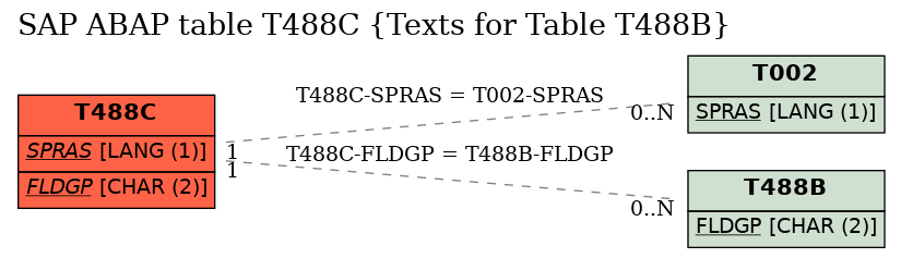 E-R Diagram for table T488C (Texts for Table T488B)