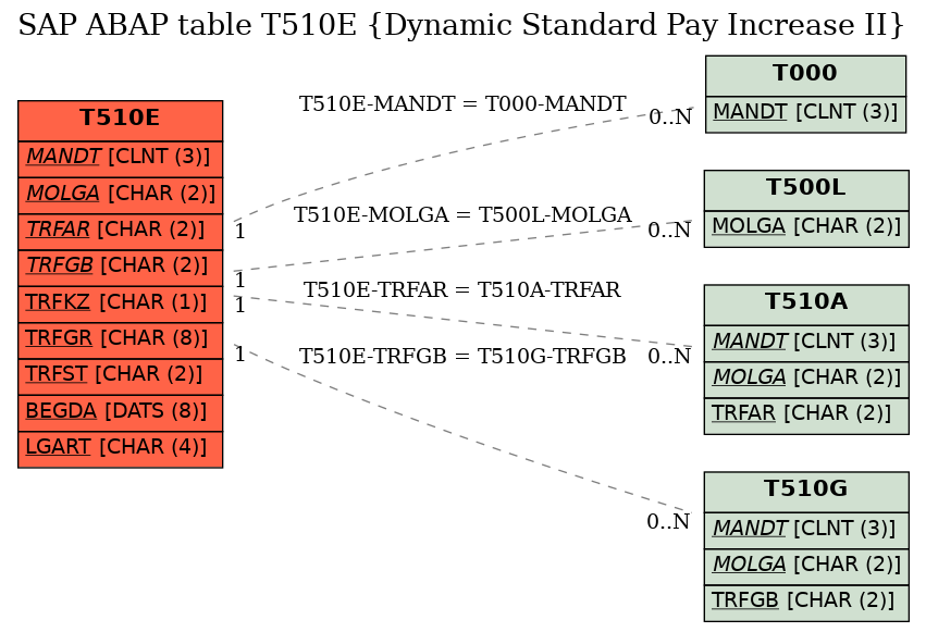 E-R Diagram for table T510E (Dynamic Standard Pay Increase II)