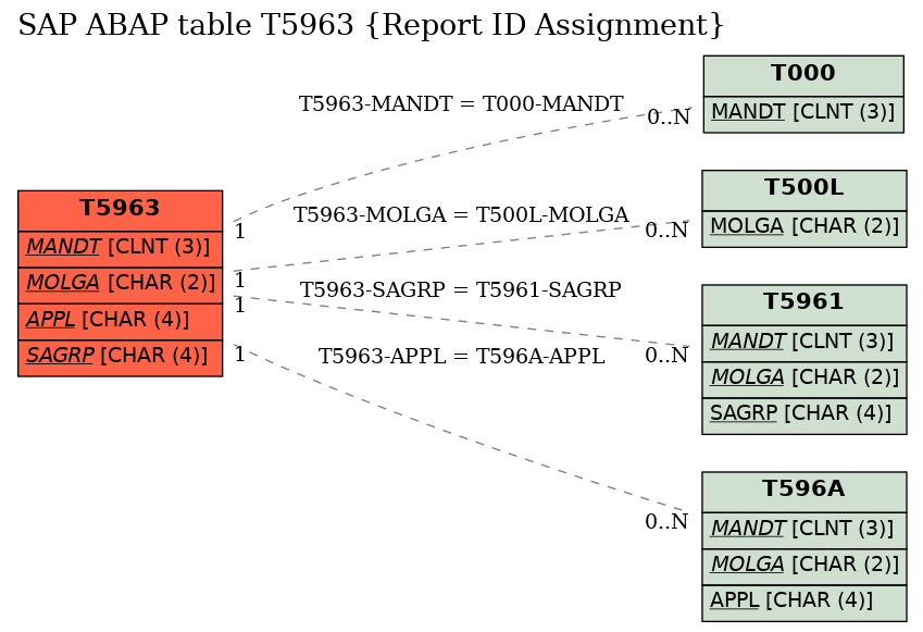 E-R Diagram for table T5963 (Report ID Assignment)