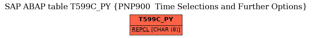 E-R Diagram for table T599C_PY (PNP900  Time Selections and Further Options)