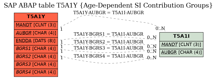 E-R Diagram for table T5A1Y (Age-Dependent SI Contribution Groups)