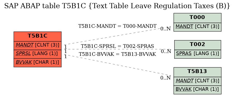 E-R Diagram for table T5B1C (Text Table Leave Regulation Taxes (B))