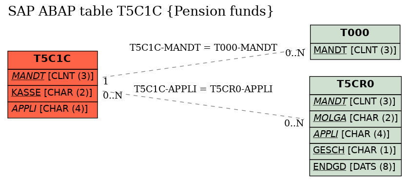 E-R Diagram for table T5C1C (Pension funds)