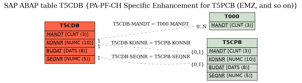 E-R Diagram for table T5CDB (PA-PF-CH Specific Enhancement for T5PCB (EMZ, and so on))