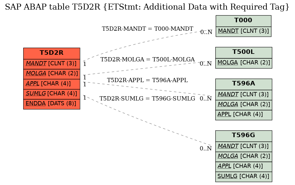 E-R Diagram for table T5D2R (ETStmt: Additional Data with Required Tag)