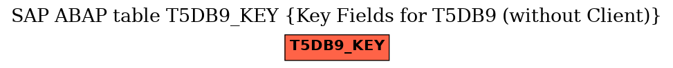 E-R Diagram for table T5DB9_KEY (Key Fields for T5DB9 (without Client))