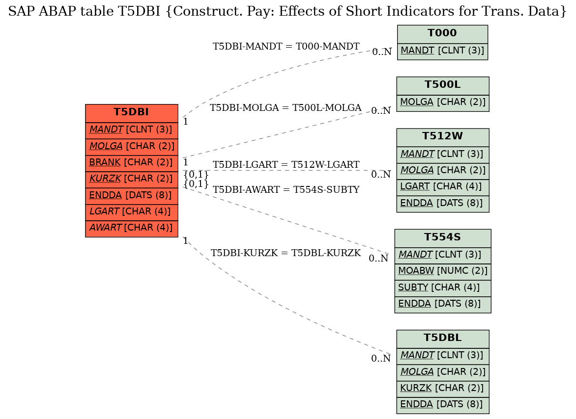 E-R Diagram for table T5DBI (Construct. Pay: Effects of Short Indicators for Trans. Data)