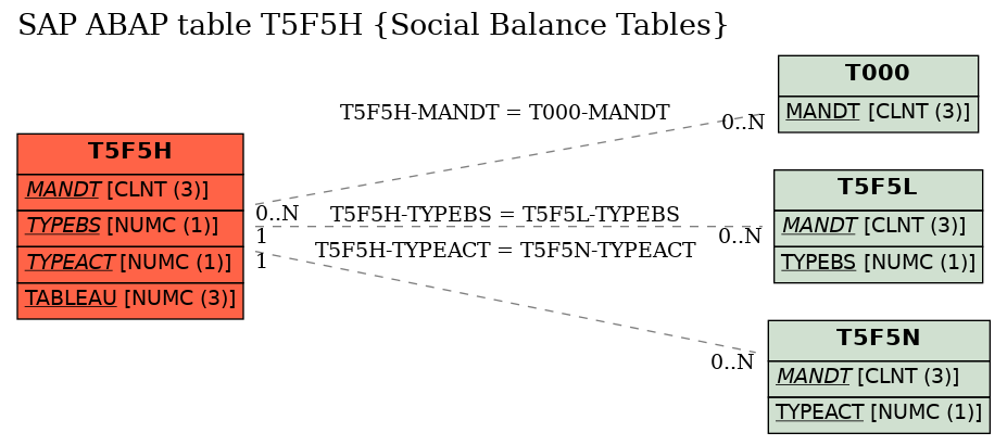 E-R Diagram for table T5F5H (Social Balance Tables)