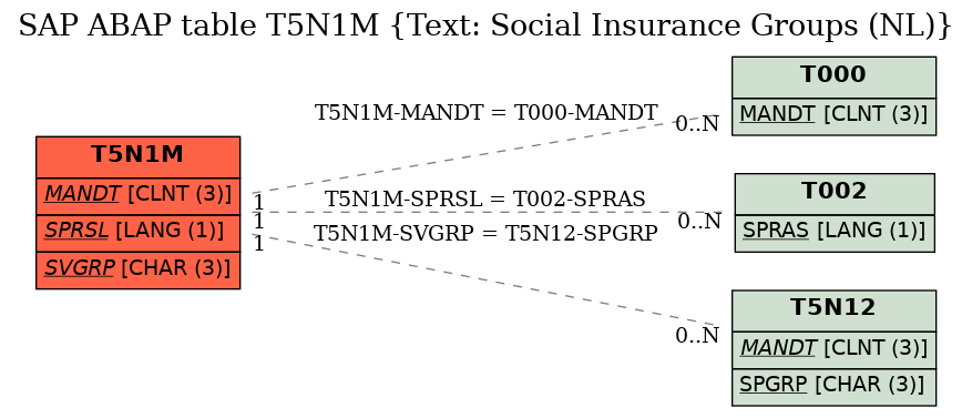 E-R Diagram for table T5N1M (Text: Social Insurance Groups (NL))