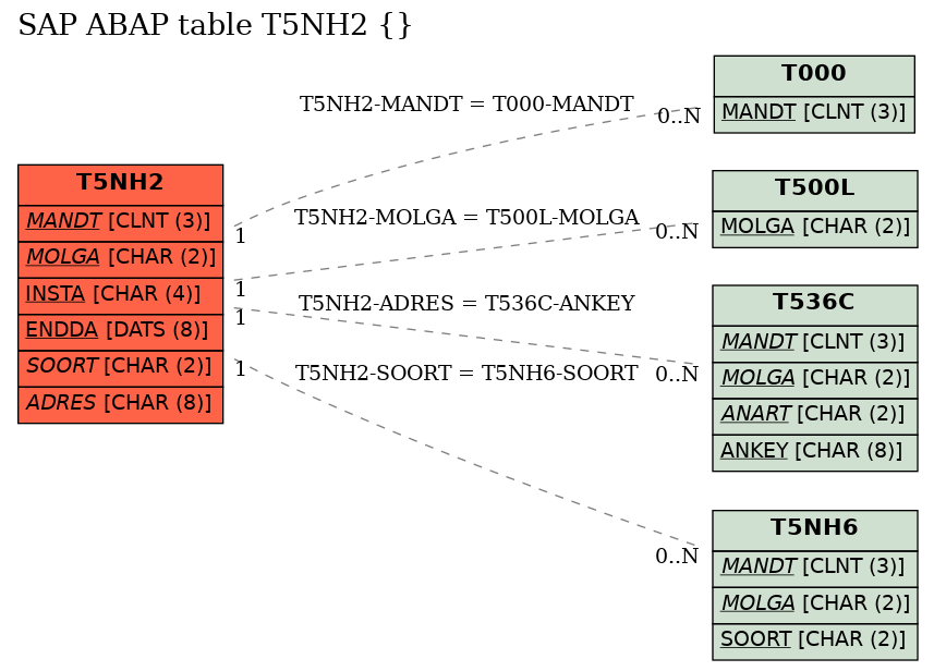 E-R Diagram for table T5NH2 ()