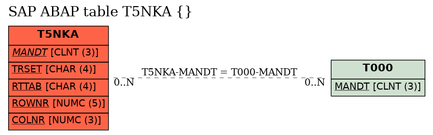 E-R Diagram for table T5NKA ()