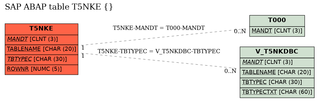 E-R Diagram for table T5NKE ()