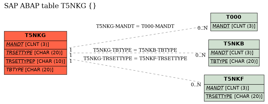 E-R Diagram for table T5NKG ()