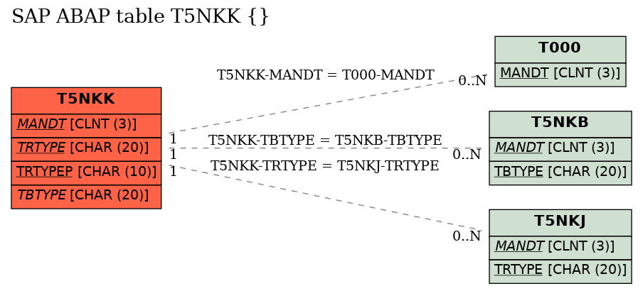 E-R Diagram for table T5NKK ()