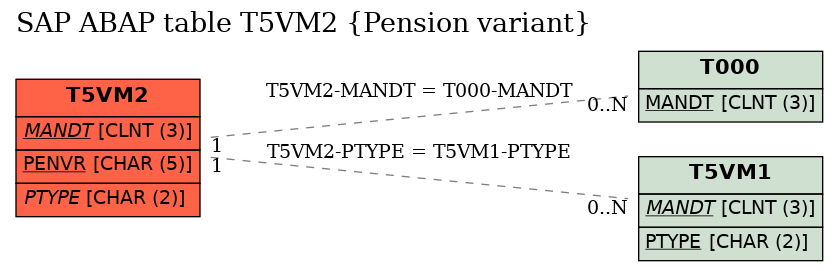 E-R Diagram for table T5VM2 (Pension variant)