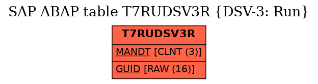 E-R Diagram for table T7RUDSV3R (DSV-3: Run)