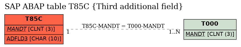 E-R Diagram for table T85C (Third additional field)