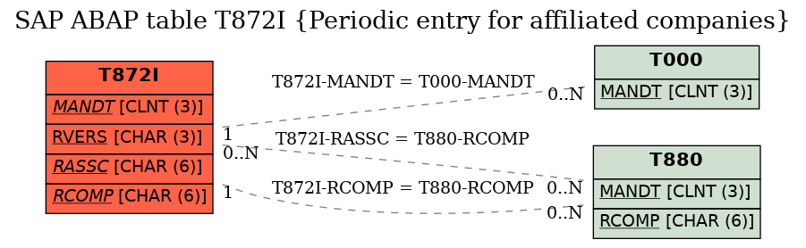 E-R Diagram for table T872I (Periodic entry for affiliated companies)