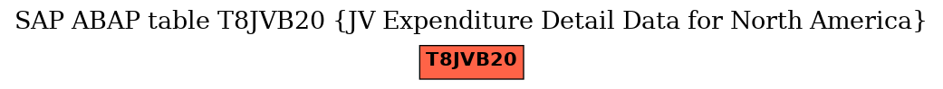 E-R Diagram for table T8JVB20 (JV Expenditure Detail Data for North America)