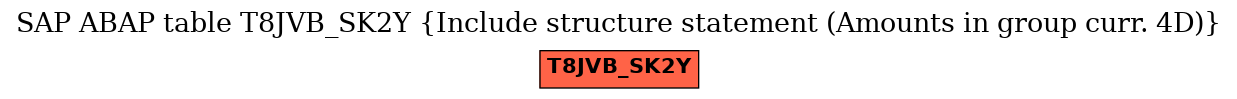 E-R Diagram for table T8JVB_SK2Y (Include structure statement (Amounts in group curr. 4D))