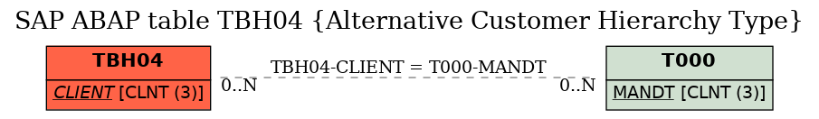 E-R Diagram for table TBH04 (Alternative Customer Hierarchy Type)