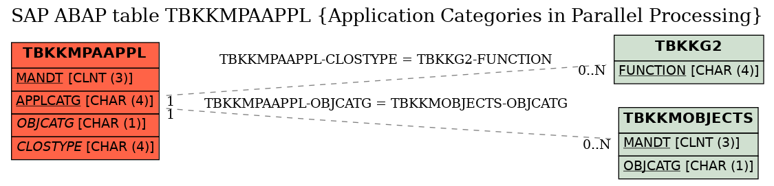 E-R Diagram for table TBKKMPAAPPL (Application Categories in Parallel Processing)