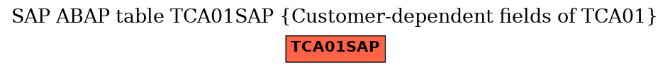 E-R Diagram for table TCA01SAP (Customer-dependent fields of TCA01)