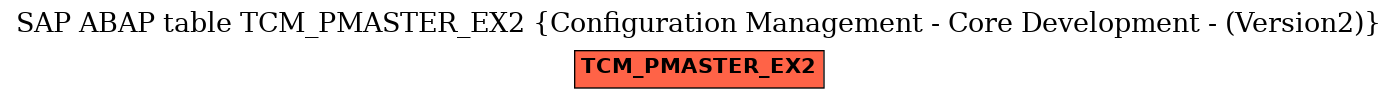 E-R Diagram for table TCM_PMASTER_EX2 (Configuration Management - Core Development - (Version2))