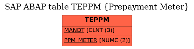 E-R Diagram for table TEPPM (Prepayment Meter)