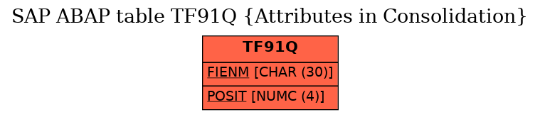 E-R Diagram for table TF91Q (Attributes in Consolidation)