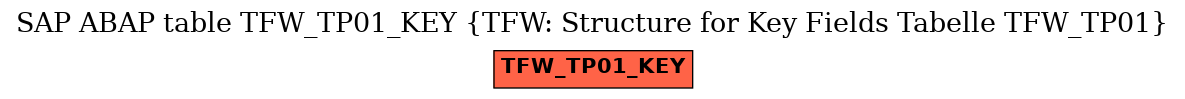 E-R Diagram for table TFW_TP01_KEY (TFW: Structure for Key Fields Tabelle TFW_TP01)