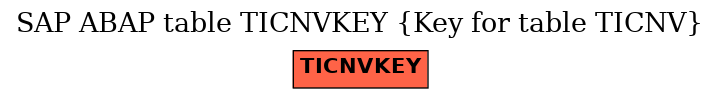 E-R Diagram for table TICNVKEY (Key for table TICNV)