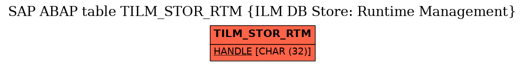 E-R Diagram for table TILM_STOR_RTM (ILM DB Store: Runtime Management)