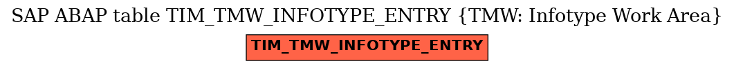 E-R Diagram for table TIM_TMW_INFOTYPE_ENTRY (TMW: Infotype Work Area)