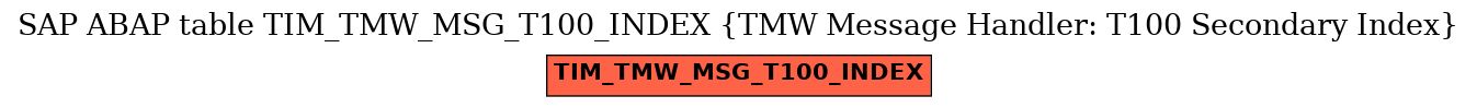 E-R Diagram for table TIM_TMW_MSG_T100_INDEX (TMW Message Handler: T100 Secondary Index)